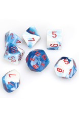 Chessex Polyhedral 7 Dice Set Gemini Astral Blue-White w/Red CHX26457