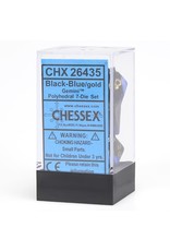Chessex Polyhedral 7 Dice Set Gemini Black-Blue w/Gold CHX26435