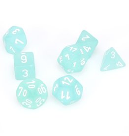 Chessex Polyhedral 7 Dice Set Frosted Teal w/White CHX27405