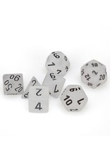 Chessex Polyhedral 7 Dice Set Frosted Clear w/Black CHX27401