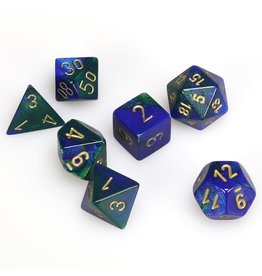 Chessex Polyhedral 7 Dice Set Gemini Blue-Green w/Gold CHX26436