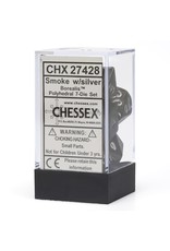 Chessex Polyhedral 7 Dice Set Borealis Smoke w/Silver CHX27428