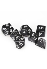 Chessex Polyhedral 7 Dice Set Opaque Black w/White CHX25408