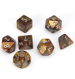 Chessex Polyhedral 7 Dice Set Lustrous Gold w/Silver CHX27493