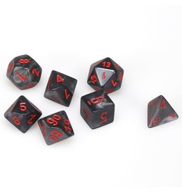 Chessex Polyhedral 7 Dice Set Velvet Black w/Red CHX27478