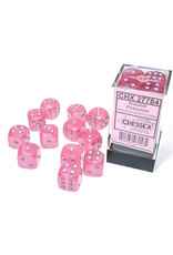 Chessex Borealis: 16mm d6 Pink/silver Luminary Dice Block (12 dice) CHX27784