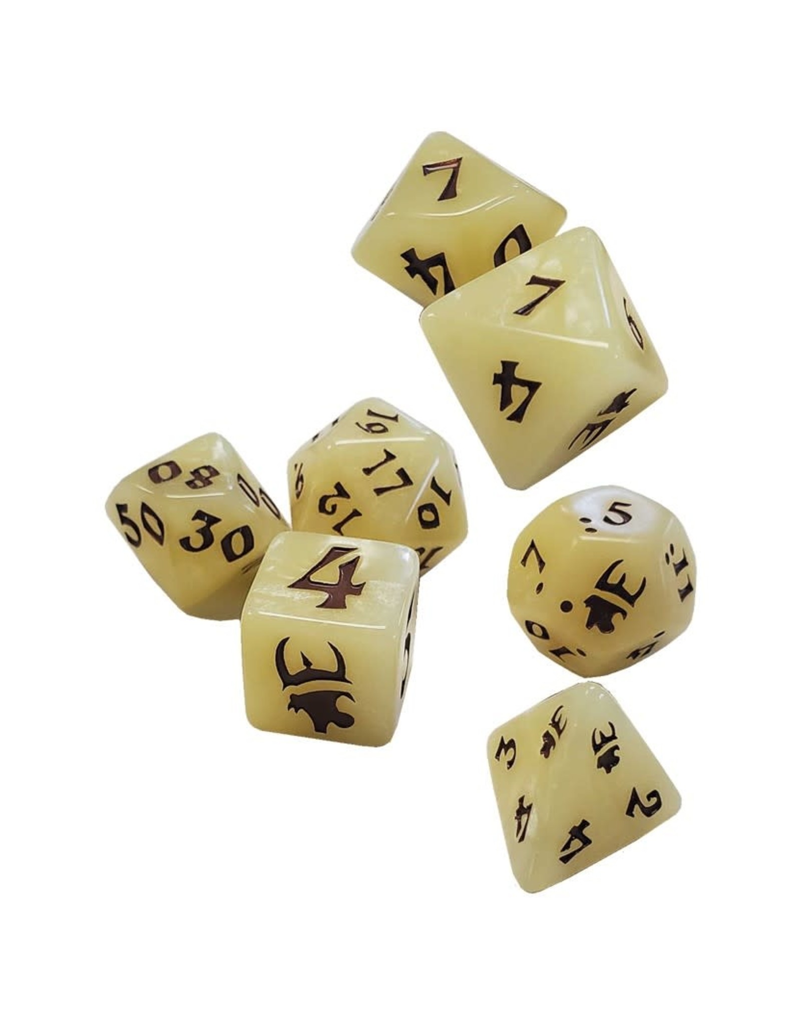 Steve Jackson Games Polyhedral 7 Dice Set: Munchkin - Tan/Brown