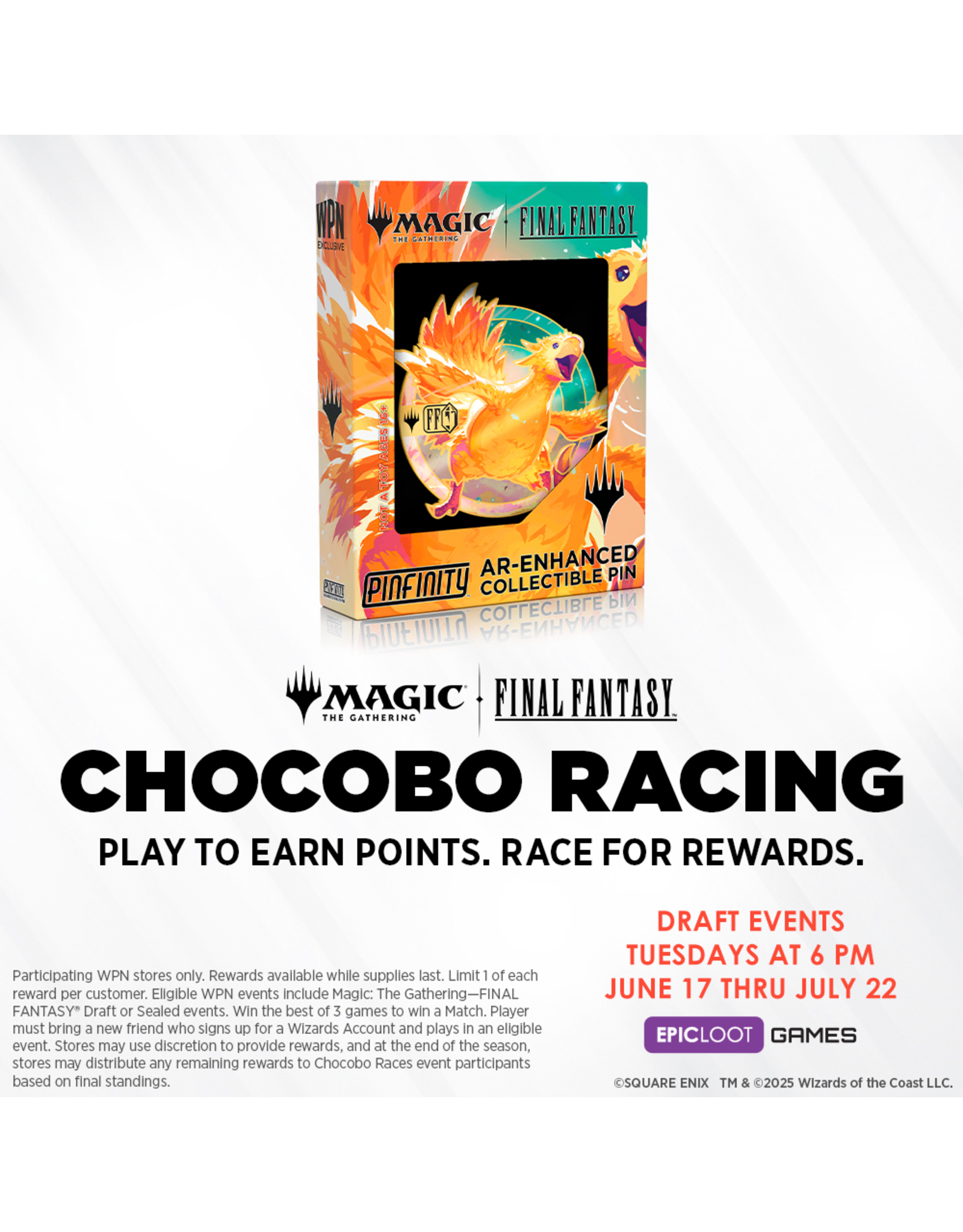 07/08 TUE 6:00PM Magic Presents: Chocobo Racing