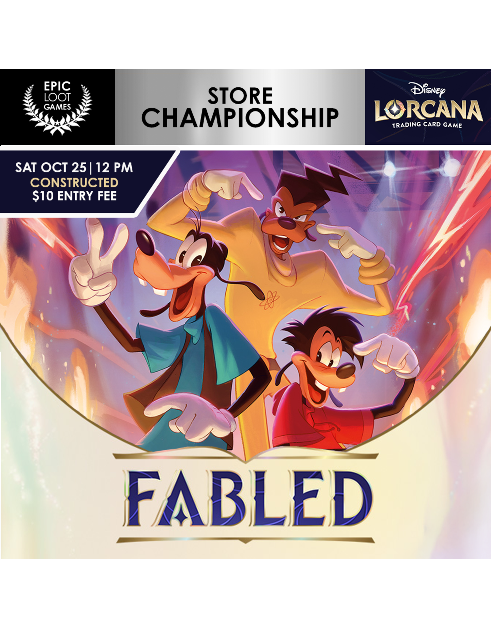10/25 SAT 12:00PM Lorcana set 9: Fabled Store Championship