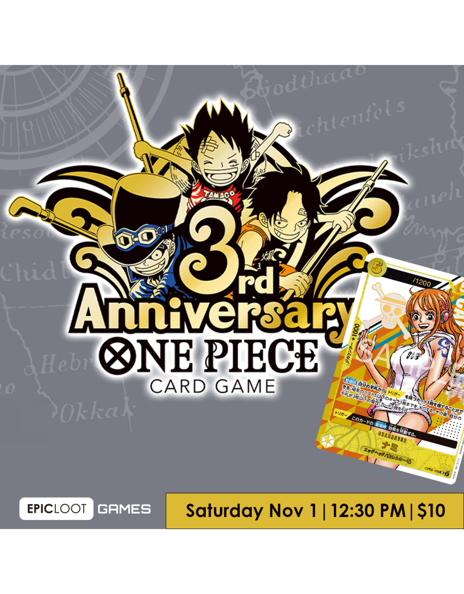 11/01 SAT 12:30PM ONE PIECE CARD GAME 3rd Anniversary Event