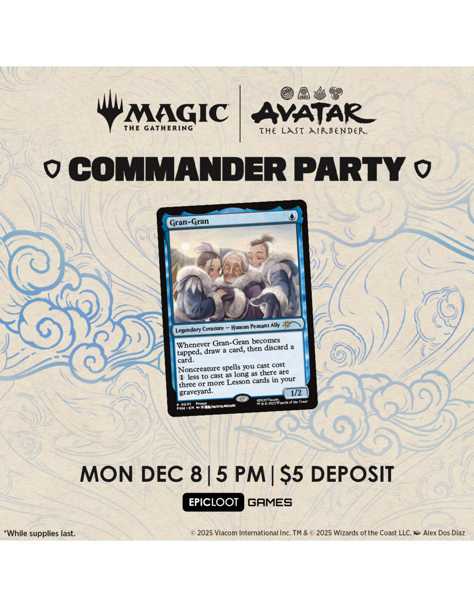 12/08 MON 5:00PM MtG | Avatar: The Last Airbender Commander Party