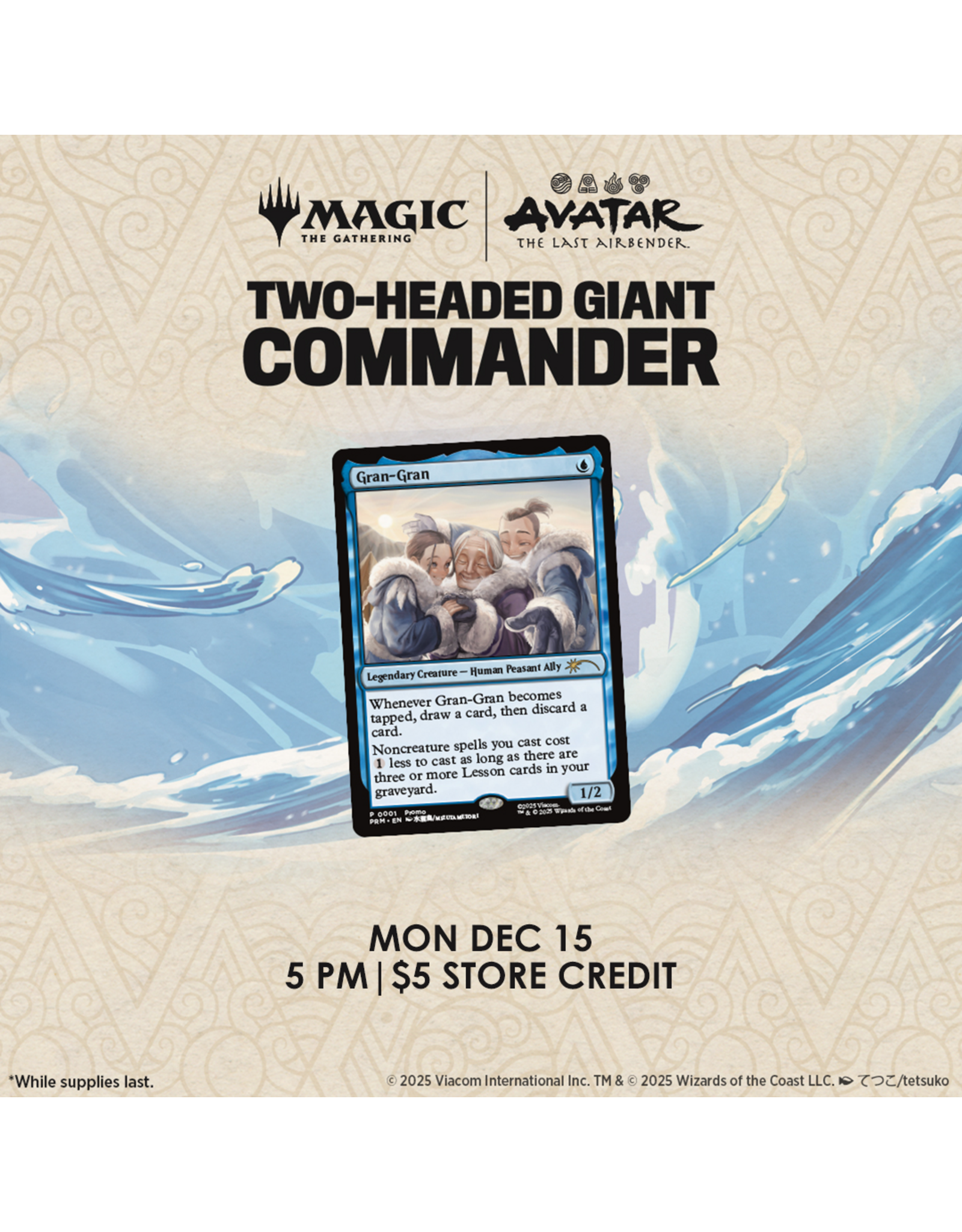 12/15 MON 5:00PM MtG | Avatar: The Last Airbender 2-Headed Giant Commander