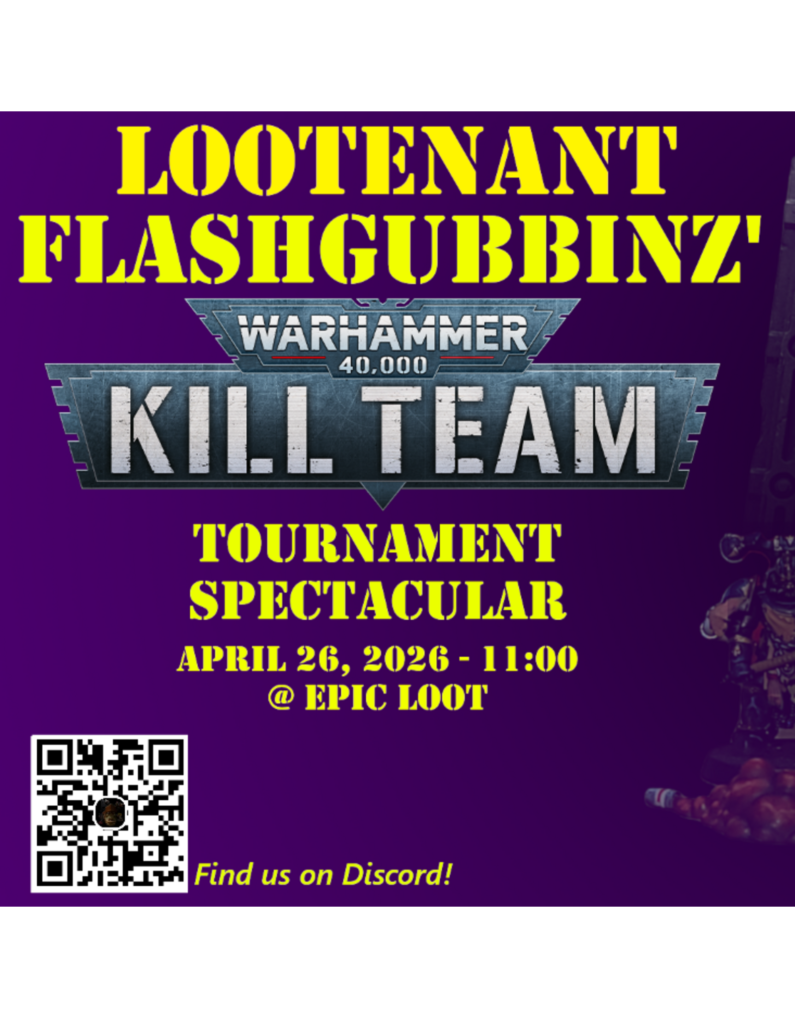 04/26 SUN 11:00AM Kill Team Tournament