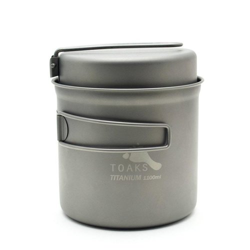 Toaks Titanium TOAKS TITANIUM POT WITH FRYPAN 1100ML Toaks Titanium TOAKS TITANIUM POT WITH FRYPAN 1100ML
