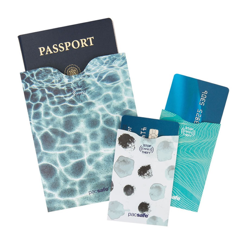PACSAFE PACSAFE RFID SLEEVE PASSPORT AND CARD 1 + 2 TRAVEL PACK PACSAFE PACSAFE RFID SLEEVE PASSPORT AND CARD 1 + 2 TRAVEL PACK