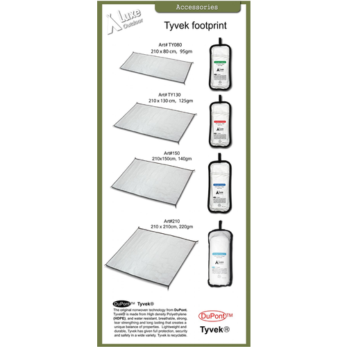 LUXE LUXE 210 x 210 TYVEK FOOTPRINT LUXE LUXE 210 x 210 TYVEK FOOTPRINT