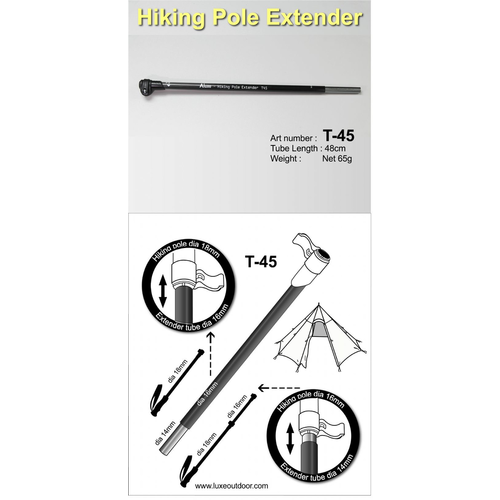 LUXE LUXE ALLOY HIKING POLE EXTENDER LUXE LUXE ALLOY HIKING POLE EXTENDER