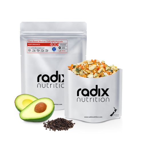 RADIX NUTRITION RADIX NUTRITION PERFORMANCE 400 PLANT-BASED MEXICAN CHILLI WITH AVOCADO RADIX NUTRITION RADIX NUTRITION PERFORMANCE 400 PLANT-BASED MEXICAN CHILLI WITH AVOCADO