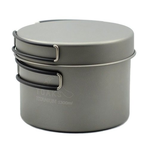 Toaks Titanium TOAKS TITANIUM POT WITH FRYPAN 1300ML Toaks Titanium TOAKS TITANIUM POT WITH FRYPAN 1300ML