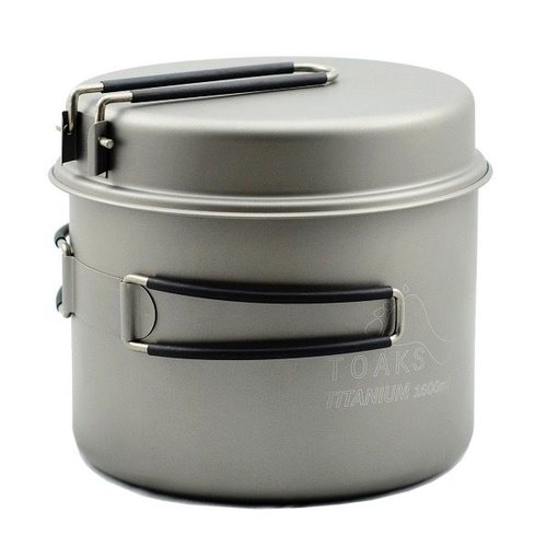 Toaks Titanium TOAKS TITANIUM POT WITH FRYPAN 1600ML Toaks Titanium TOAKS TITANIUM POT WITH FRYPAN 1600ML