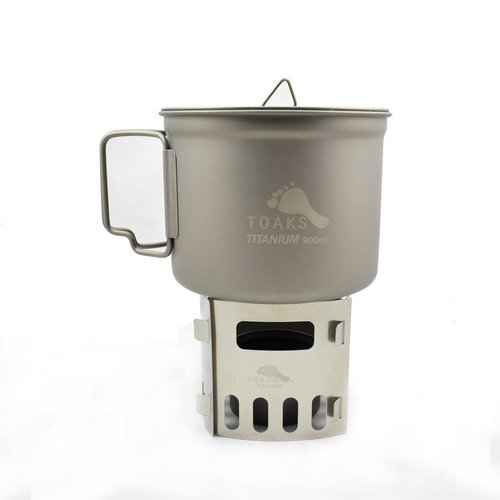 Toaks Titanium TOAKS TITANIUM COOK SYSTEM WITH 900ML POT & SIPHON ALCOHOL STOVE WITH 4-PIECES ASSEMBLED POT STAND Toaks Titanium TOAKS TITANIUM COOK SYSTEM WITH 900ML POT & SIPHON ALCOHOL STOVE WITH 4-PIECES ASSEMBLED POT STAND