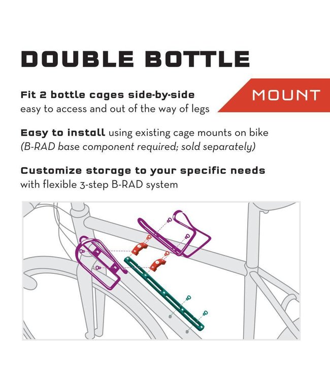 Wolf Tooth Wolf Tooth B-RAD Double Bottle Mount Adaptor