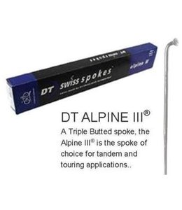 DT Spoke Alpine 3 Triple Butted J Bend Stainless Silver 288mm