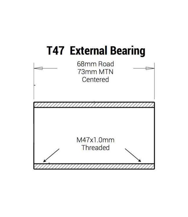 Praxis Works T47 Threaded Bottom Bracket 68/73 24mm