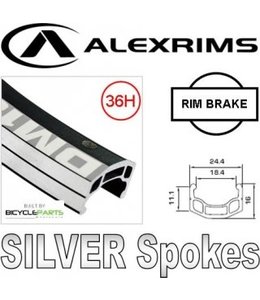 BPW Wheel Rear 700c ALex DM 18 Screw on 36H Black Silver Spokes