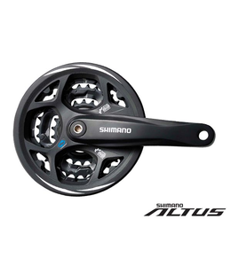 Shimano Shimano Altus FC-M311 Square Taper Crankset 175mm 42/32/22 Black with chainguide