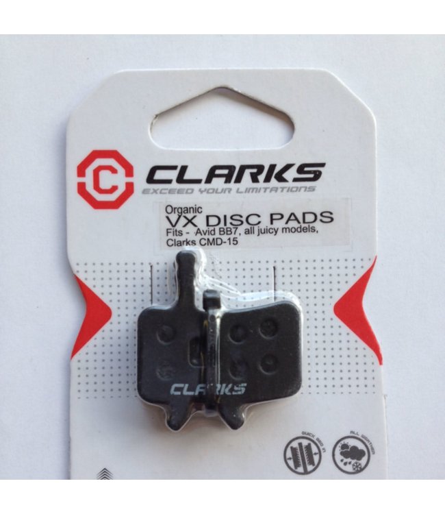 Clarks Brake Pad Disc VX Organic Avid BB7 All Juicy