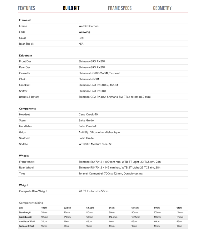 Salsa Salsa 21 Warbird GRX 600