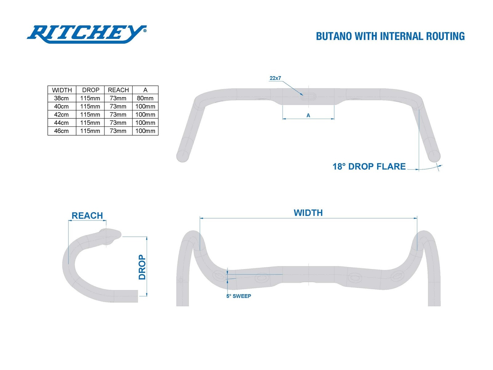 Ritchey Drop Bar Road Comp Butano Drop/73mm