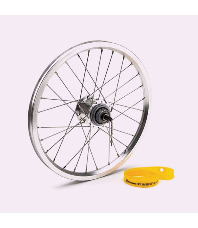 Brompton Brompton Rear Wheel Including  Fittings for 3 Speed  - BSR (Standard Ratio) Silver