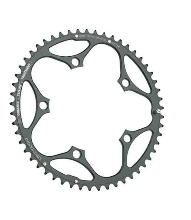 Stronglight Chainring - Road, 53T, 7075 CNC Black CT2 - 130mm BCD, 5 Hole for 10/11 Spd