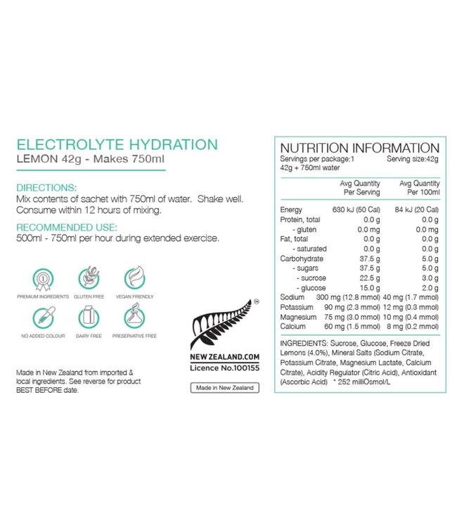 Pure Sports Nutition Pure Electrolyte Hydration - Lemon 42g