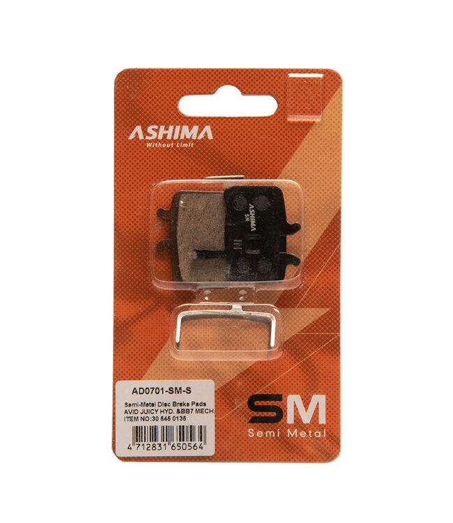 Ashima Brake Pad AD0701 Semi Metallic Aviv BB7, Juicy Hydraulic