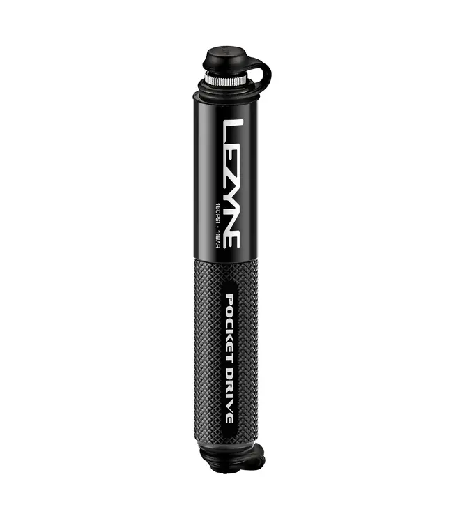 Lezyne Lezyne Pocket Drive Pump, Black, CNC machined 160psi, ABS Flex Hose 140mm long