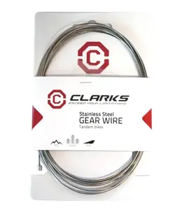 Clarks Gear Inner Wire - Stainless Steel tandem / triple gear cable 3060mm length Fits Most major systems