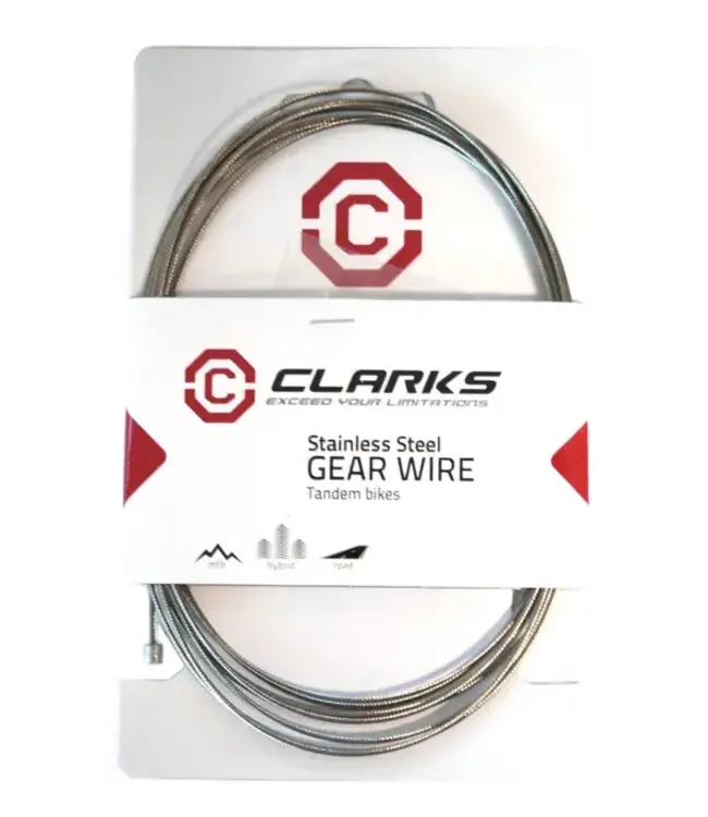 Clarks Gear Inner Wire - Stainless Steel tandem / triple gear cable 3060mm length Fits Most major systems