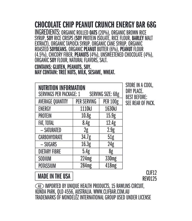 Clif Bar Chocolate Chip Peanut Crunch