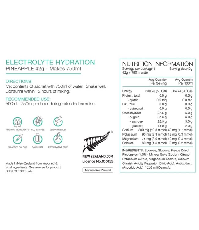 Pure Sports Nutition Pure Electrolyte Hydration - Pineapple 42g
