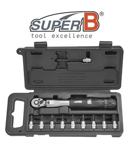 SuperB 1/4" Drive Torque Wrench 4-24 Nm with Bit sockets