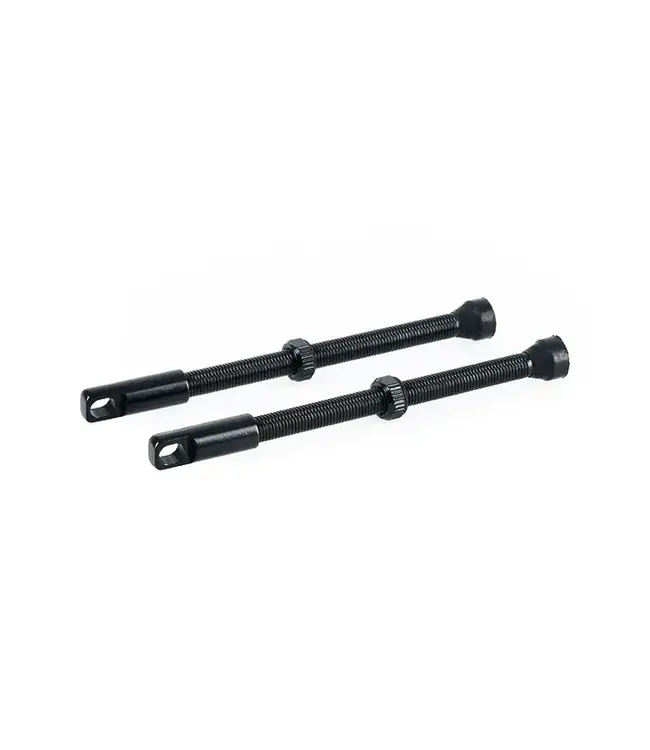 Oxford Products Tubeless Alloy Valves 80mm Black - 2 per card - removable valve cores