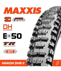 Maxxis Maxxis Minion DHR II Tyre 29 X 2.40 WT 3C Terra DH TR E-MTB Fold 60 X 2TPI E-50