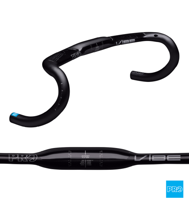 PRO ROAD BAR - VIBE AERO ALLOY PURSUIT 40cm 31.8mm Di2 10 Deg FLARE 12 Deg Sweep