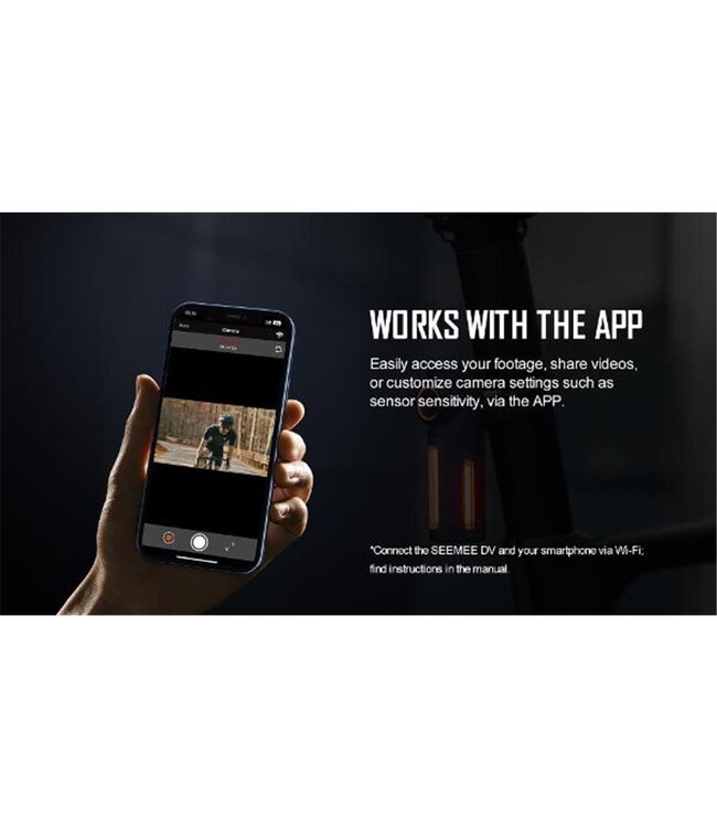 Magicshine Magicshine Rear Camera Light - SeeMee DV 1080P/30FPS - USB-C Charge - IPX6 - 110 HR Runtime