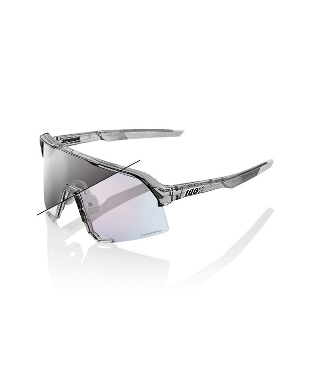 100% 100% Sunglasses S3 - Polished Translucent Grey - Rose Gold Mirror Photochromic