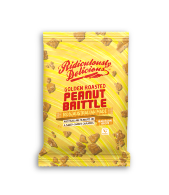 Ridiculously Delicious Ridiculously Delicious Golden Roasted Peanut Brittle – Snack Pack 85g