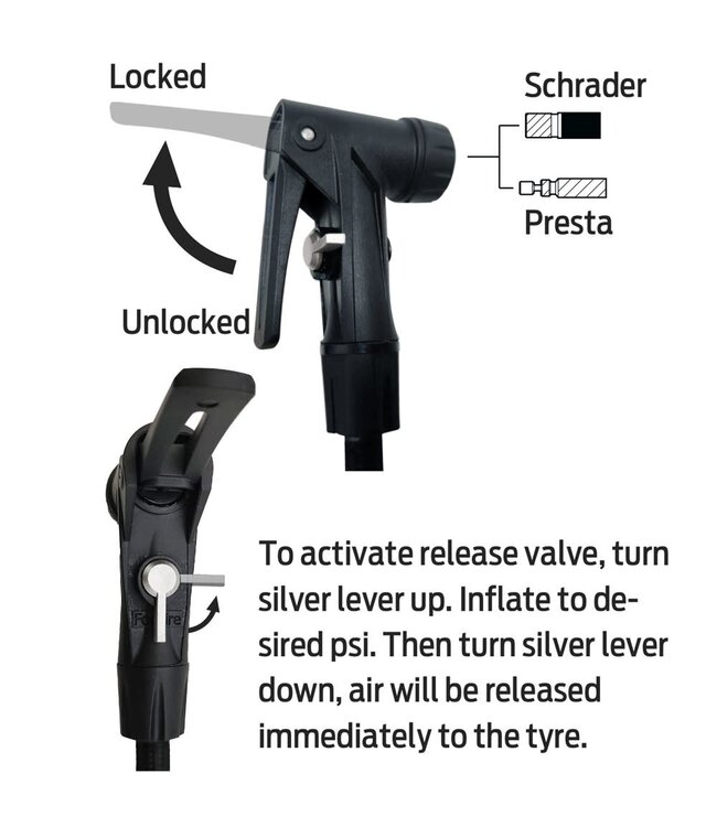 Azur TL Floor Pump - Smart Valve for Tubeless